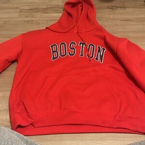 Red Boston hoodie